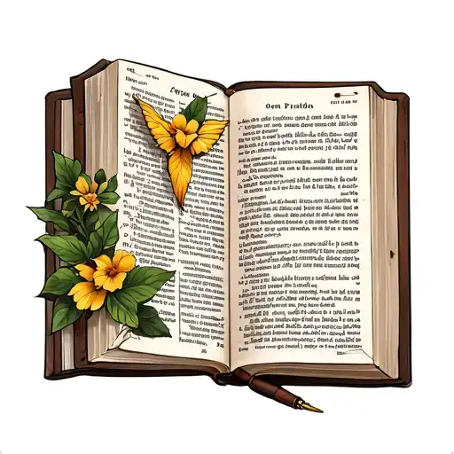 Open Bible tattoo design idea