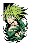 Broly going legendary forearm tattoo tattoo design idea