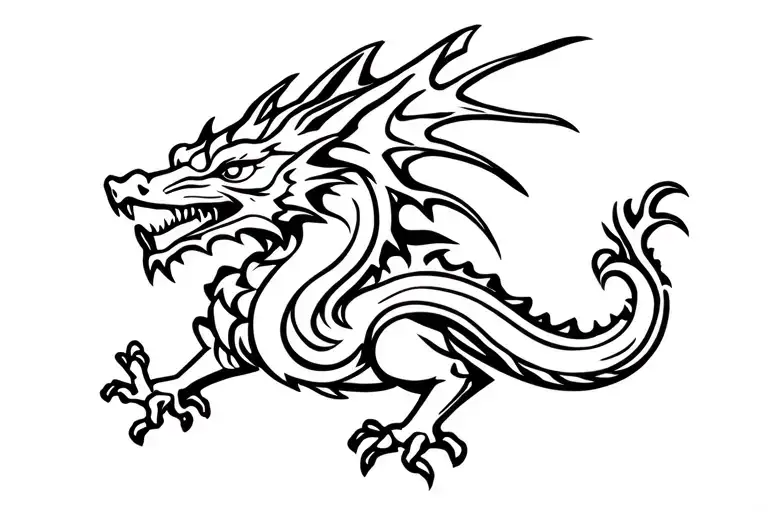 welsh dragon tattoo design idea