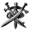 usmc crossed mameluke swords tattoo design idea