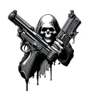 grim reaper with gun tattoo design idea