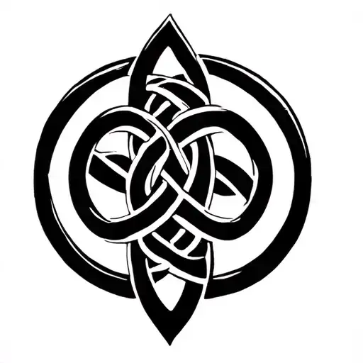 4k round Celtic knot intertwined symbolising female ownership. tattoo design idea