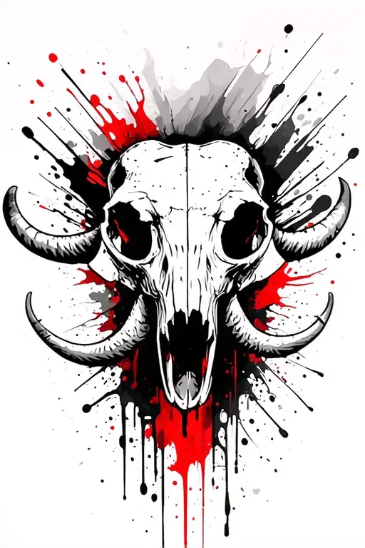 Mammoth skull tattoo design idea