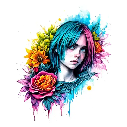 life is strange colorfull design tattoo design idea