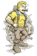 fallout vault boy tattoo design idea