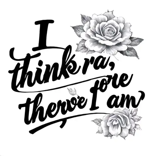 "I think, therefore I am" script tattoo design idea