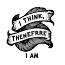 "I think, therefore I am" script tattoo design idea