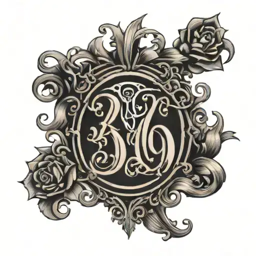 369 with a gothic font tattoo design idea