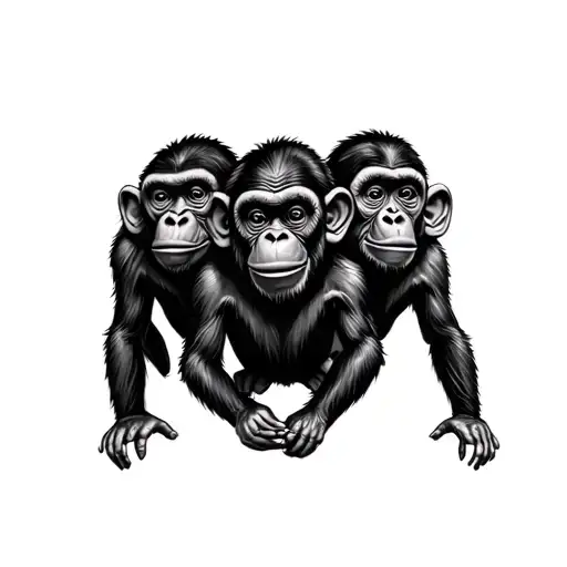 3 Wise Monkeys tattoo design idea