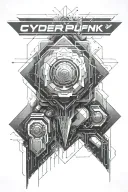 cyberpunk 2077 geometrical shapes tattoo design idea