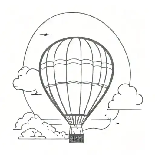 hot air balloon tattoo design idea