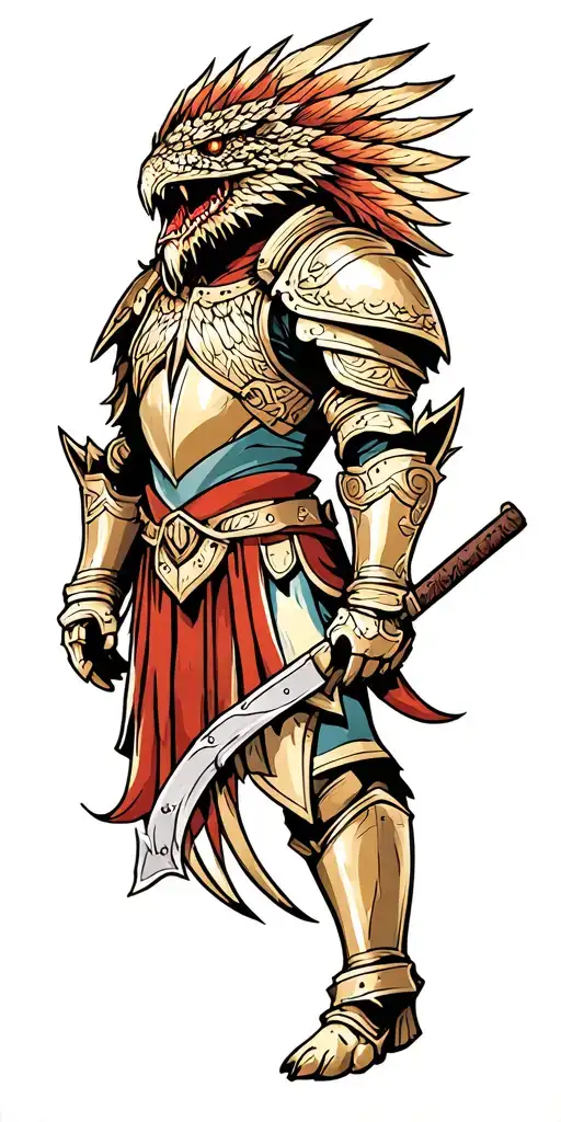 monster hunter fantasy armor tattoo design idea