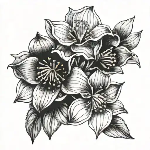 cluster of hellebore flower tattoo design tattoo design idea