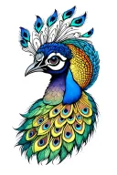 peacock head simple tattoo design idea