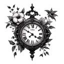 Alice In Wonderland Clock face tattoo design idea