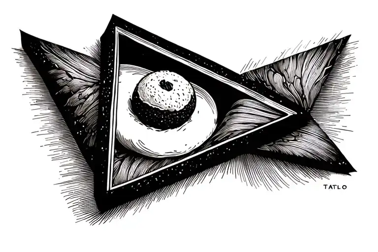 Truffle in u. Shape triangle tattoo design idea