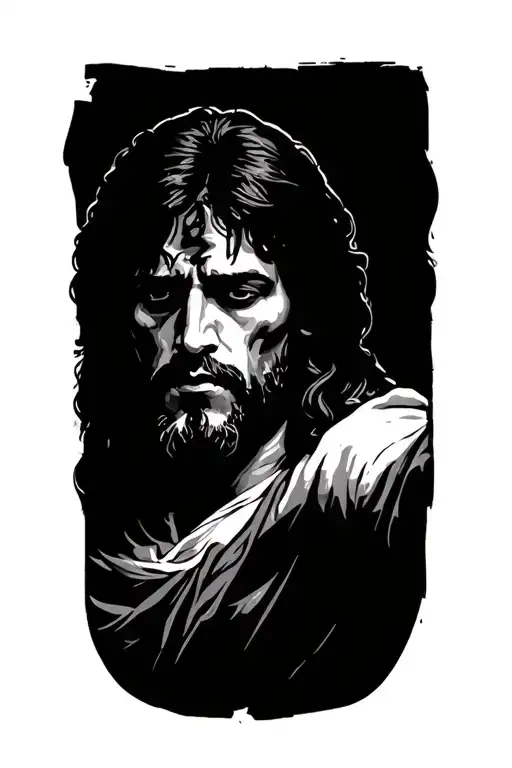 scarface related tattoo, with jesus chris.  tattoo design idea