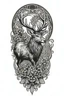Scottish stag thistle tattoo design idea