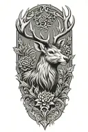 Scottish stag thistle tattoo design idea