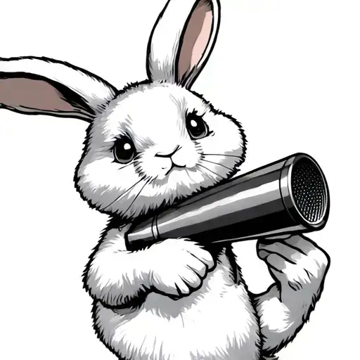 R34 futa anthro bunny holding dildo tattoo design idea