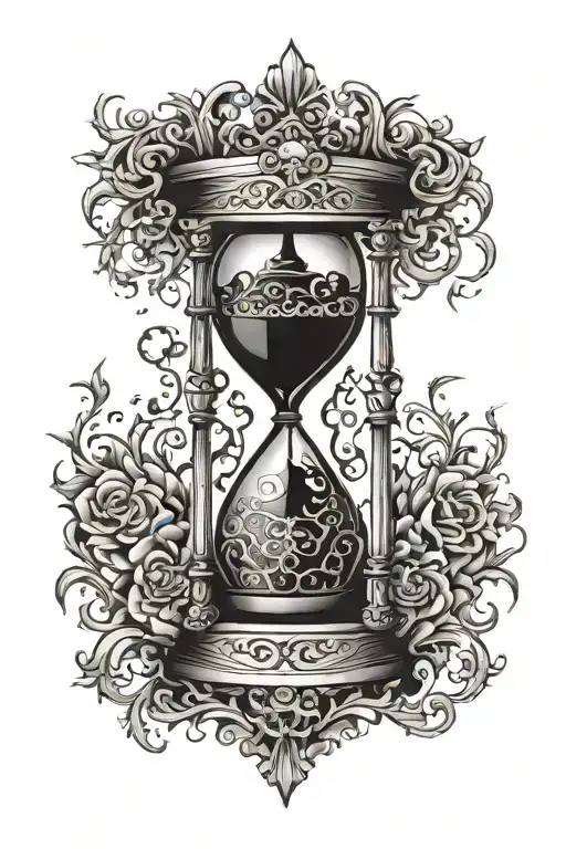 Emo inspired hourglass tattoo design idea