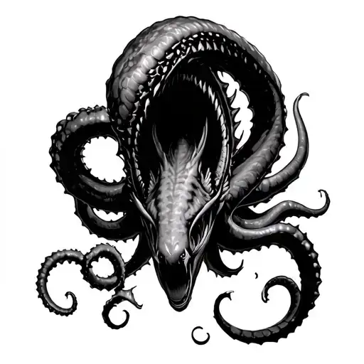 posiedon unleashing the kraken tattoo design idea