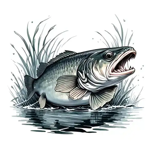 murray cod tattoo design idea