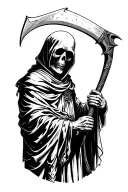 grim reaper holding a scythe tattoo design idea