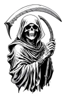 grim reaper holding a scythe tattoo design idea