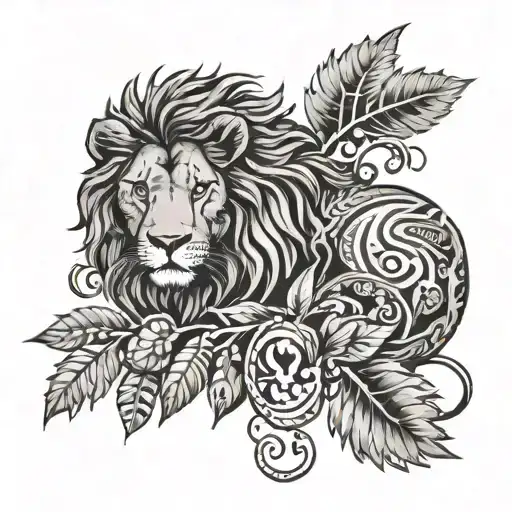 Kiwi or fern, and a lion (like macedoian or english) tattoo design idea