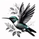 humming-bird tattoo design idea