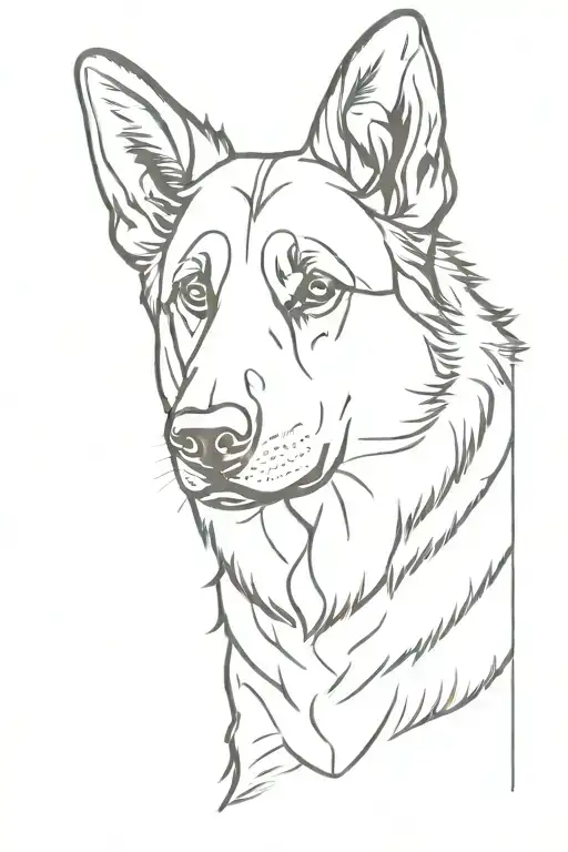 2 german shepherd dog tattoo design idea