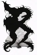 Dragons flying out of open book tattoo design idea