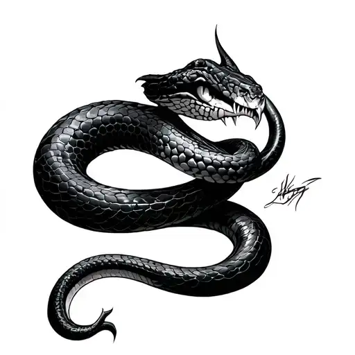 Evil Snake tattoo design idea