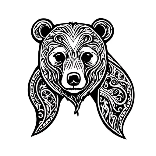 bear with paisleys inside. Representing my death mother. tattoo design idea
