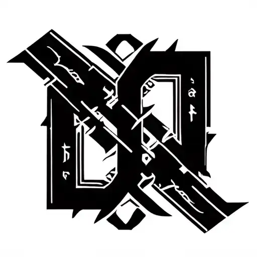 cyber sigilism tattoo name spelled out RAIDEN tattoo design idea