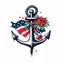 An anchor with the symbols of faith hope and love tattoo design idea