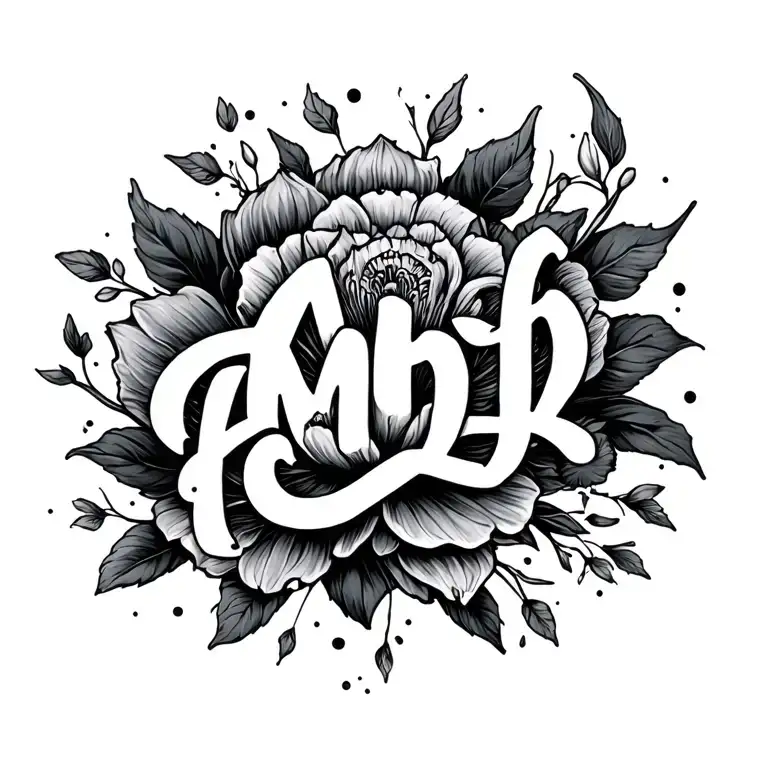 Amber names tattoo design idea