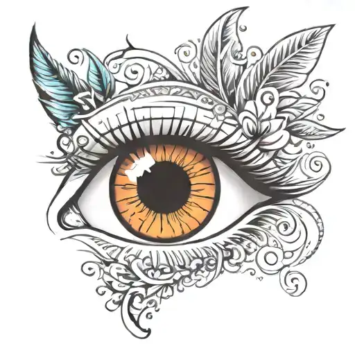 eye with lashes tattoo design idea