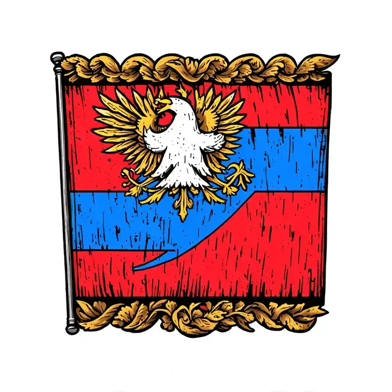 Czech flag simple tattoo design idea