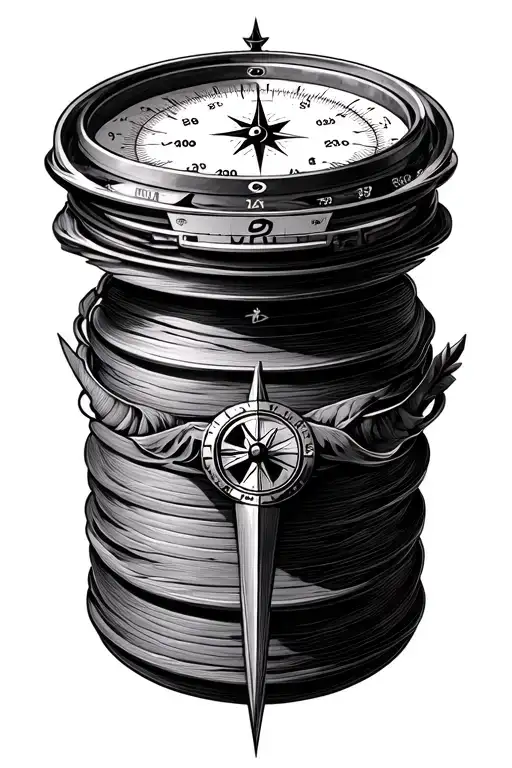 Compass / mountain / road / racing bike tattoo design idea