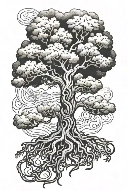 yggdrasil tree tattoo design idea