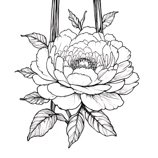 peony swing star tattoo design idea