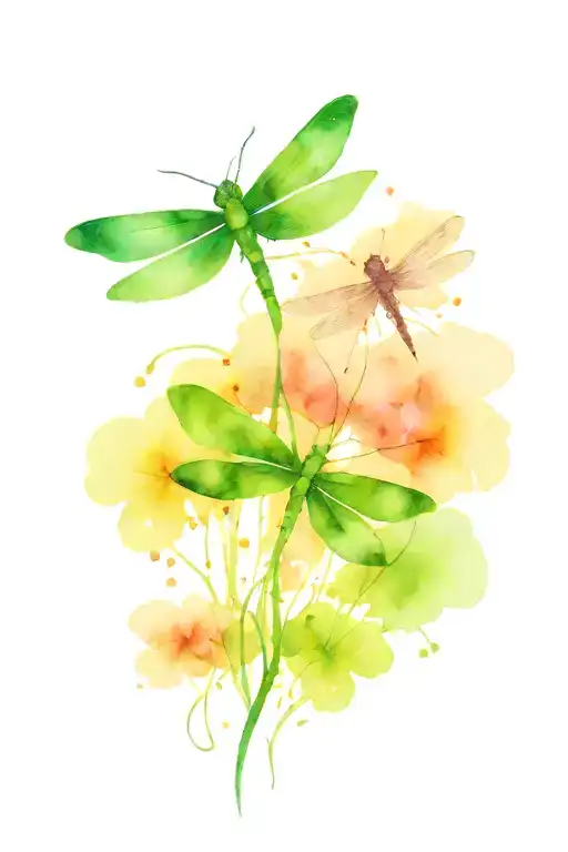 4 leaf clover with dragonflies pain hatred grief tattoo design idea