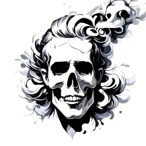 az all shadded in with smoke rising tattoo design idea