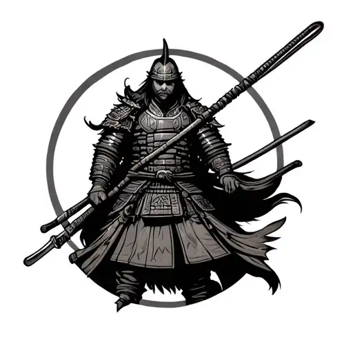 samurai Warrior Protector leader provider family tattoo design idea