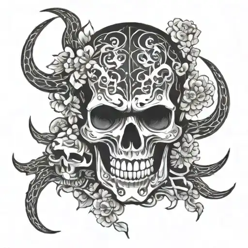 yakuza black and white tattoo loss of true love and death. make it simple  no skull tattoo design idea
