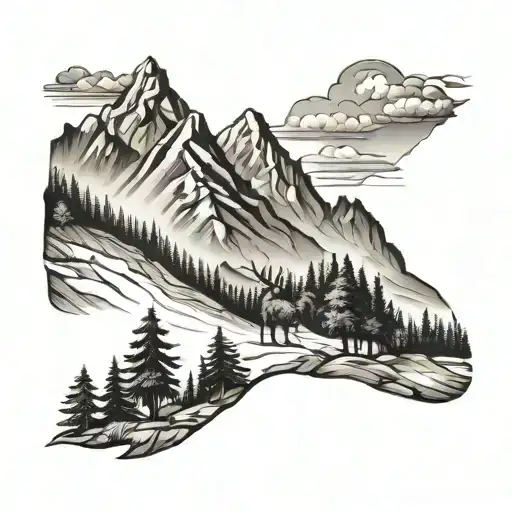 Appalachian mountains tattoo design idea