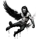 Icarus falling but make him jeff hardy tattoo design idea