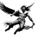 Icarus falling but make him jeff hardy tattoo design idea
